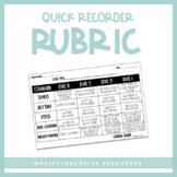 Quick Recorder Printable | Rubric