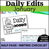 Everyday Edits January Daily Sentences Edits for 1st Grade Sentence of the Day