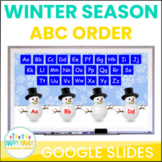 Winter Snowman Alphabetical Order Practice for Letters A-Z on Google Slides