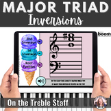 Identify Major Triad Inversions on Treble Staff BOOM? Cards Digital Flashcards