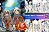 Children in Space Exploration coloring book