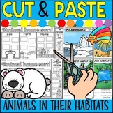 Cut and paste animals in their habitats