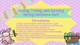 Spring Sentence Sort- Asking, Telling, Exciting Sentences