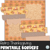 Retro Fall Classroom Decor - Printable Thanksgiving Bulletin Board Borders