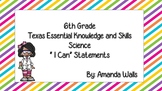 I Can Statements for 6th Grade Science