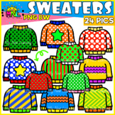Ugly Sweaters Patterned Jumpers Clip Art Set