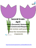 2nd grade April Math class/homework. Spiraling review & constructed response