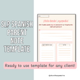 Speech Therapy Spanish Parent Note - Ready to Use for any Student or Client!