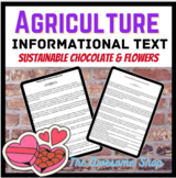 Agriculture Sustainable Flowers & Chocolate text and partner research