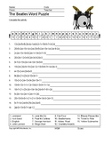 The Beatles Word Search Worksheet and Vocabulary Puzzle Activities