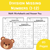 Division Fluency Practice | Missing Numbers Within 12 | Grades 3Â¨C5