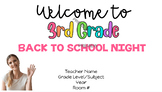 Rainbow Bright 3rd Grade Back to School Night Open House Google Slides Template