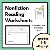 NONFICTION Reading Worksheets: Use With Any Text (& differentiated worksheets)