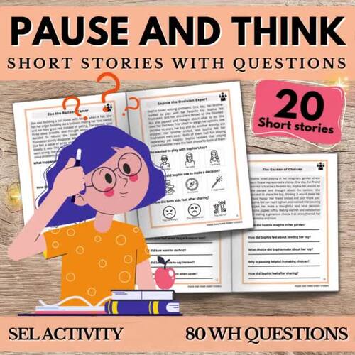 Pause And Think 20 Emotional Regulation Worksheet Autism Therapy SEL Activity