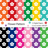 Flower Digital Paper, Flower Scrapbook, Flower Digital Paper, Flower Pattern