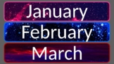 Galaxy Themed Calendar Month Labels