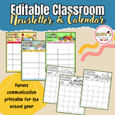 Editable Monthly Weekly Classroom Newsletter & Calendar | 2025-2026 School Year