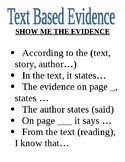 Transitions for Citing Evidence Handout/Guide
