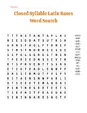 Wilson Reading Aligned Closed Syllable Latin Bases Word Search