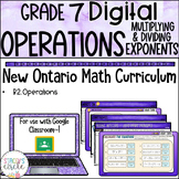Grade 7 Multiplication Division and Exponents NEW Ontario Math Digital Slides