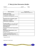 First Week of School Teacher Observation Checklist