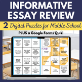 Informative Essay Digital Puzzle Review Activity - Informational - Middle School