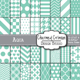 Aqua Geometric Basic Digital Paper 1017