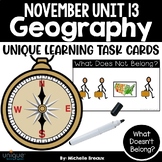 November Unit 13- Unique Learning System- What Doesn't Belong Task Cards