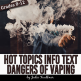 Dangers of Vaping, Info Text Nonfiction ELA Reading Lesson, Current Events