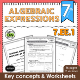 Algebraic Expressions and Linear Expressions (7.EE.1): 7th Grade Math Worksheets