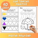 Kindergarten Line Tracing Practice | vertical lines tracing worksheet