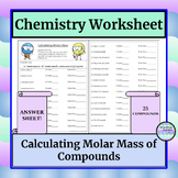 Chemistry Worksheet - Calculating Molar Mass with Answer Key
