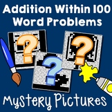 Addition Word Problems To 100, Adding 2nd Grade Coloring Sheets Mystery Pictures