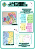 WH- QUESTIONS PACK: Key ring, speaking cards, writing dialogues, memory games