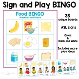 Food Bingo Game | 35 Breakfast and Snack Food Bingo Cards with Sign Language ASL