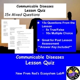 Communicable Diseases Lesson Quiz w/Answer Key **Editable**