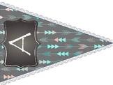 Pennant Chalkboard Aztec Themed Numbers and Letters