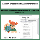 All About Ancient Greece: Reading Comprehension Passages & Questions Worksheet