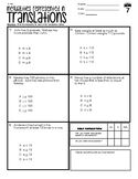 Inequalities Represent in Translations (homework - multiple choice)