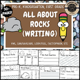 All About Rocks Writing Rocks Science Unit PreK Kindergarten First Grade TK