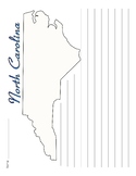 North Carolina Lined Paper with State Map Outline for Research Projects