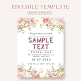 Editable Blush bouquet flower theme flyer