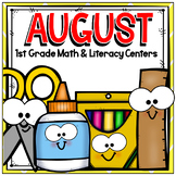 1st Grade Back to School Math & ELA Literacy Centers for August