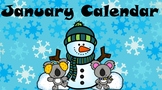 January Kindergarten Calendar for Cleartouch Panels (2025)
