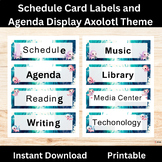 Axolotl Theme Daily Schedule Cards and Agenda Display Schedule Editable