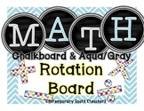 Math Rotation Board | Aqua & Gray Chevron