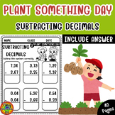 Plant Something Day Math: Subtracting Decimals | Nature-Themed Worksheets