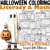 NO PREP HALLOWEEN COLORING addition literacy math sight words printable SEESAW