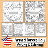 Armed Forces Day Coloring Page Writing Activities Pop Art Kindergarten USA