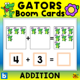 Spring Addition Math Activity Boom Cards - Gators